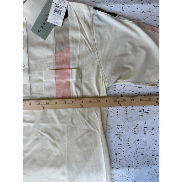 NWT Vtg Palmland Polo Shirt Mens Large Beige Grandpa Golf - Picture 3 of 5